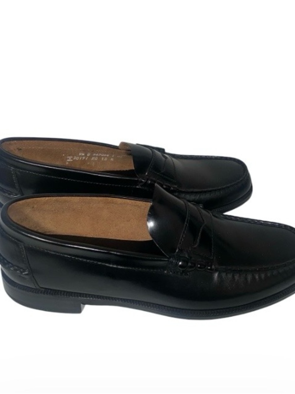 Florsheim Berkeley Black Leather Penny Loafers. Size 9.5 D (Pre owned)